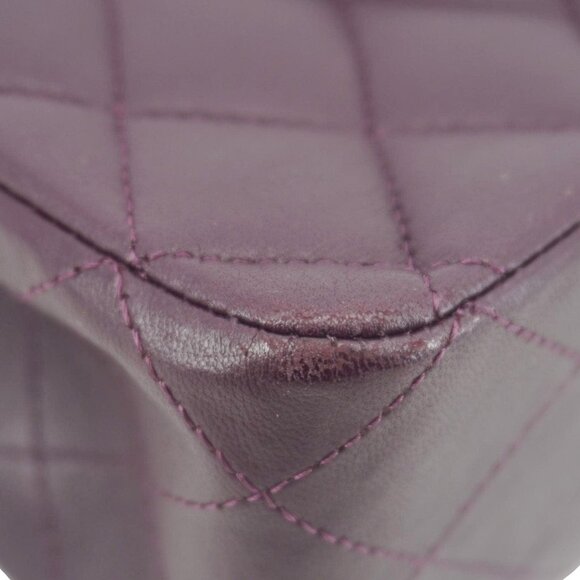 Chanel  Classic Flap Medium Quilted Leather Shoulder Bag Purple - Picture 13 of 16